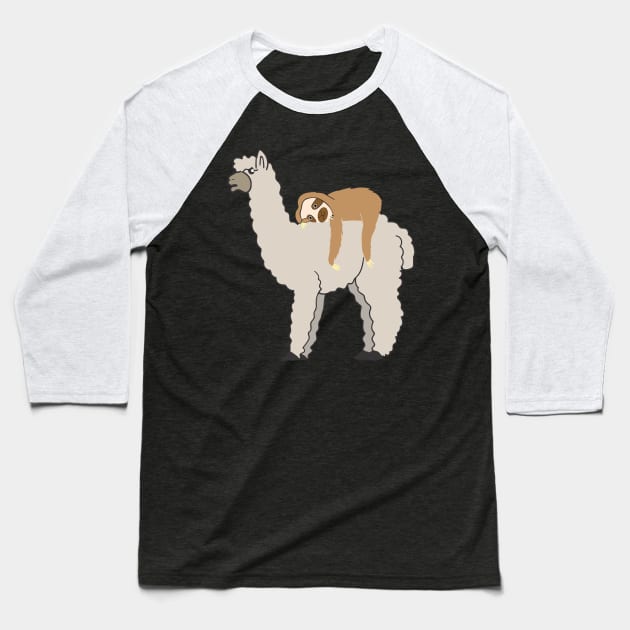 Sloth Riding Llama Adorable Lama & Sleepy Sloth Baseball T-Shirt by theperfectpresents